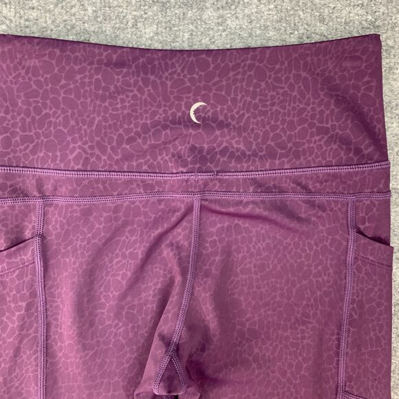 Zyia Active Legging Womens 4 Wine Red Animal Print Mid Rise Stretch Stash Pocket - Picture 8 of 10